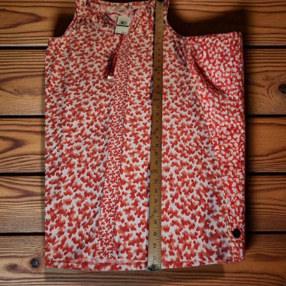 (NWT)Michael Kors Size Large Red and White Floral Womens Dress - Picture 8 of 8